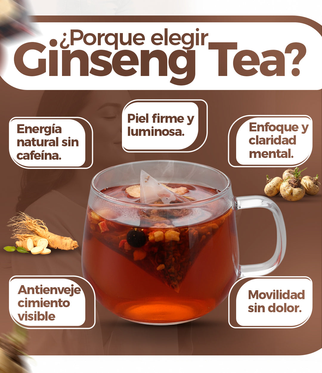 (1 FUNDA TE GINSENG) 30 unidades+ Envió gratis