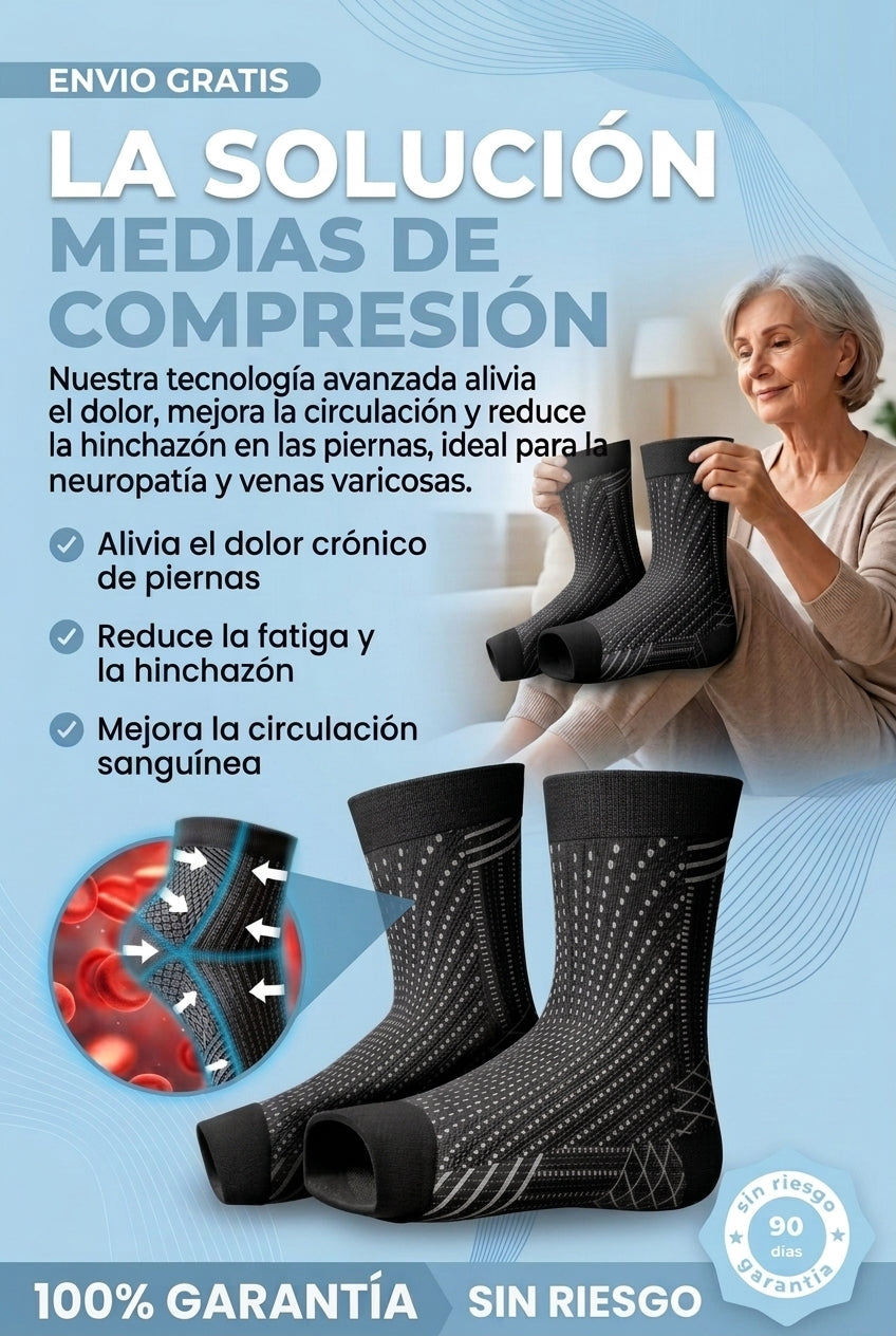 (3 PARES ) MEDIAS COMPRESION + 1 CREMA MUSCULAR DE OBSEQUIO